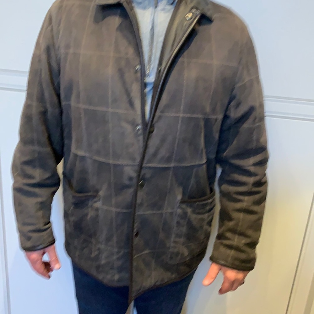 Men’s Bugatchi  leather carcoat